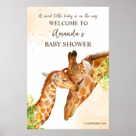 Niedliche Giraffe Safari Babydusche Begrüßungszeic Poster