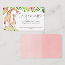 Niedliche Giraffe-Safari-Girl-Gewinnkarten