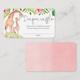 Niedliche Giraffe-Safari-Girl-Gewinnkarten Begleitkarte