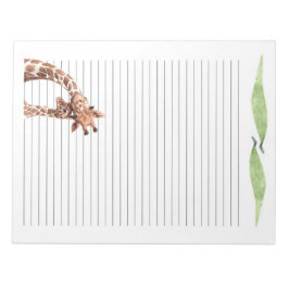 Niedliche Giraffe Safari-Tiere, die Stationäre sch Notizblock