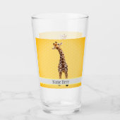 Niedliche Giraffe Safari Tierheim Name Gelbe Kinde Glas (Vorderseite)