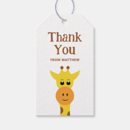 Niedliche Giraffe. Safari Zoo Tier Geburtstag viel Geschenkanhänger