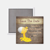 Niedliche Giraffe Save the Date Kinderdusche Magnet (Vorderseite/Rückseite)