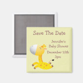 Niedliche Giraffe Save the Date Kinderdusche Magnet (Vorderseite/Rückseite)