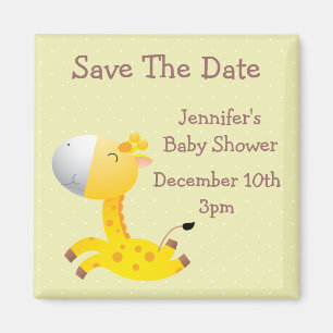 Niedliche Giraffe Save the Date Kinderdusche Magnet