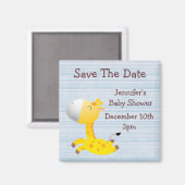 Niedliche Giraffe Save the Date Kinderdusche Magnet (Vorderseite/Rückseite)