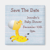Niedliche Giraffe Save the Date Kinderdusche Magnet (Vorne)