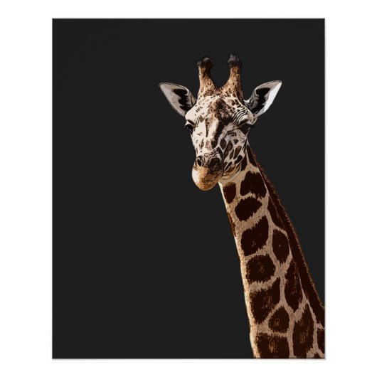 Niedliche Giraffe sieht dich an! Poster (Vorderseite)