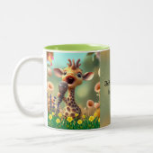 Niedliche Giraffe singend lustiges Zitat Hohe Noti Zweifarbige Tasse (Links)