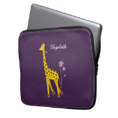 Niedliche Giraffe Skaten Girl Name Laptopschutzhülle (Vorderseite Links)