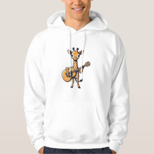 Niedliche Giraffe spielt Gitarre Giraffen Musiker Hoodie