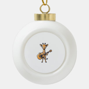 Niedliche Giraffe spielt Gitarre Giraffen Musiker  Keramik Kugel-Ornament