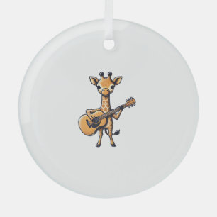 Niedliche Giraffe spielt Gitarre Giraffen Musiker Ornament Aus Glas
