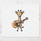 Niedliche Giraffe spielt Gitarre Giraffen Musiker Schaumweinetikett (Einzelnes Label)