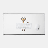 Niedliche Giraffe spielt Gitarre Giraffen Musiker Schreibtischunterlage (Tastatur & Maus)