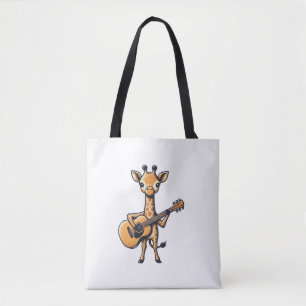 Niedliche Giraffe spielt Gitarre Giraffen Musiker Tasche