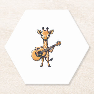 Niedliche Giraffe spielt Gitarre Giraffen Musiker  Untersetzer