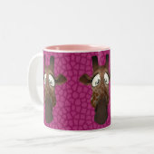 Niedliche Giraffe stellt rosa Zweifarbige Tasse (Vorderseite Links)