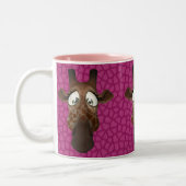 Niedliche Giraffe stellt rosa Zweifarbige Tasse (Links)