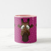 Niedliche Giraffe stellt rosa Zweifarbige Tasse (Mittel)