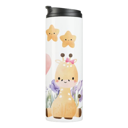 Niedliche Giraffe Thermal Tumbler Thermosbecher (Nach rechts gedreht)