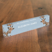 Niedliche Giraffe Tiername Personalisiert - Dusty Namensplakette (Seite)