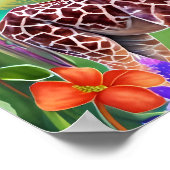 Niedliche Giraffe, umgeben von Blume Poster (Ecke)