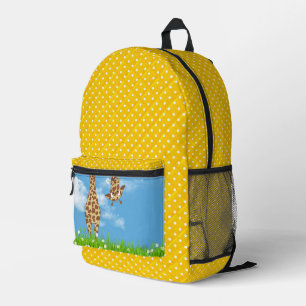 Niedliche Giraffe und Punkte Bedruckter Rucksack