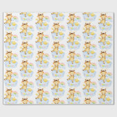 Niedliche Giraffe und Regenbogen ist eine Mädchend Geschenkpapier (Flach)