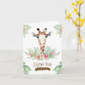 Niedliche Giraffe Vielen Dank Karte (Gelbe Blume)