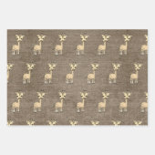 Niedliche Giraffe Wasserfarbe auf Imitaten Burlap  Geschenkpapier Set (Vorderseite 3)