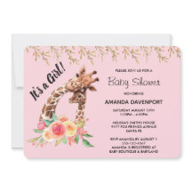 Niedliche Giraffe Wasserfarbe Es ist ein Mädchen! 