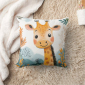 Niedliche Giraffe Wasserfarbe Kinder Illustration Kissen (Decke)