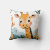 Niedliche Giraffe Wasserfarbe Kinder Illustration Kissen (Rückseite)