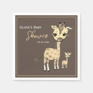 Niedliche Giraffe Wasserfarbe Rustikal Serviette