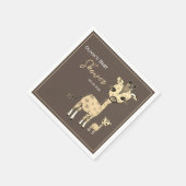 Niedliche Giraffe Wasserfarbe Rustikal Serviette (Ecke)