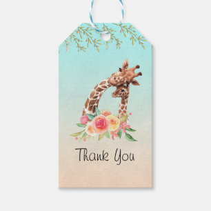 Niedliche Giraffe Watercolor Mama & Baby Vielen Da Geschenkanhänger