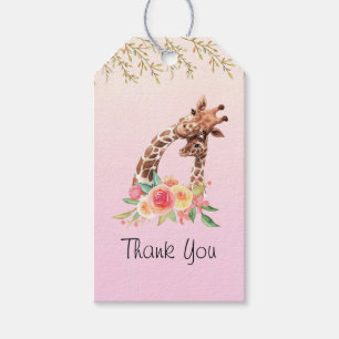 Niedliche Giraffe Watercolor Mama & Baby Vielen Da Geschenkanhänger