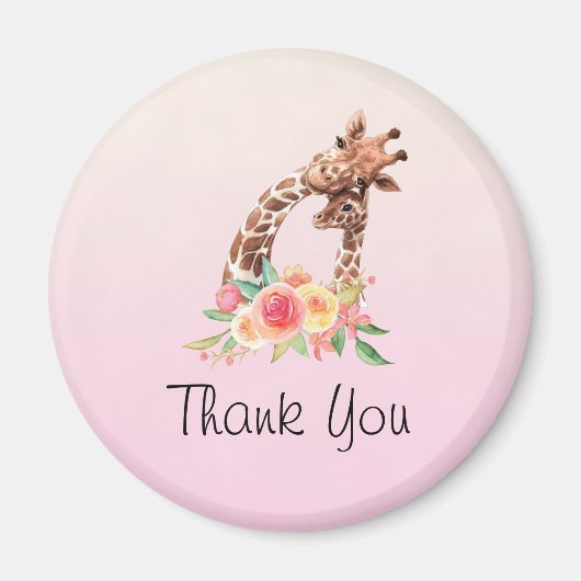 Niedliche Giraffe Watercolor Mama & Baby Vielen Da Magnet (Vorne)