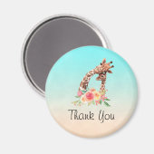 Niedliche Giraffe Watercolor Mama & Baby Vielen Da Magnet (Vorderseite/Rückseite)