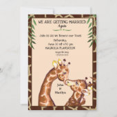Niedliche Giraffe Wedding Renewal Vows Einladung (Vorderseite)