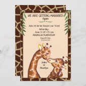 Niedliche Giraffe Wedding Renewal Vows Einladung (Vorne/Hinten)