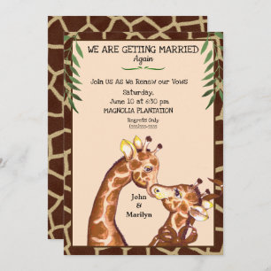 Niedliche Giraffe Wedding Renewal Vows Einladung
