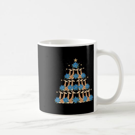 Niedliche Giraffe Weihnachtsbaum Giraffe Liebe Wei Kaffeetasse (Rechts)