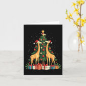 Niedliche Giraffe Weihnachtsbaum Giraffe Liebe Wei Karte (Gelbe Blume)