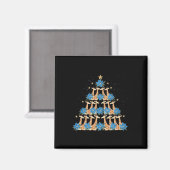 Niedliche Giraffe Weihnachtsbaum Giraffe Liebe Wei Magnet (Vorderseite/Rückseite)