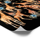 Niedliche Giraffe Weihnachtsbaum Giraffe Liebe Wei Poster (Ecke)