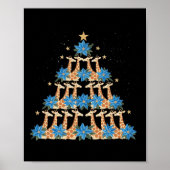 Niedliche Giraffe Weihnachtsbaum Giraffe Liebe Wei Poster (Vorne)