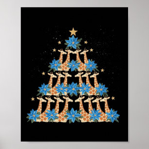 Niedliche Giraffe Weihnachtsbaum Giraffe Liebe Wei Poster