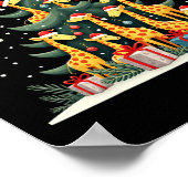 Niedliche Giraffe Weihnachtsbaum Giraffe Liebe Wei Poster (Ecke)
